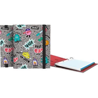 Grafoplás Grafoplas Arkivskåp med 4 ringar a5, Elena Corredoira Random Carpebook, inklusive fyrkantsbyte 5 x 5 kant 90 g, avdelare och kuvert, runda ringar 25 mm, ergonomisk böjd rygg Grafoplás Grafoplas Arkivskåp med 4 ringar a5, Elena Corredoira Random Carpebook, inklusive fyrkantsbyte 5 x 5 kant 90 g, avdelare och kuvert, runda ringar 25 mm, ergonomisk böjd rygg