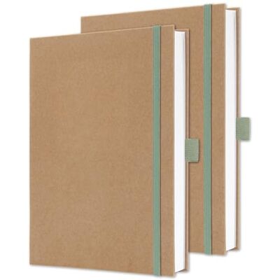 Sigel JN841 Anteckningsbok A5 blank, 2 stycken, starkare 100 g papper, presentbok, Jolie, inbunden av kraftpapper, 192 sidor, ren mynta, mintgrön, vegansk, tillverkad av hållbart papper Sigel JN841 Anteckningsbok A5 blank, 2 stycken, starkare 100 g papper, presentbok, Jolie, inbunden av kraftpapper, 192 sidor, ren mynta, mintgrön, vegansk, tillverkad av hållbart papper