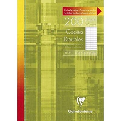 Clairefontaine 57222C förpackning (med 100 kanselgar, inte perforerade, rutig med kant, idealisk för skolan) vit Clairefontaine 57222C förpackning (med 100 kanselgar, inte perforerade, rutig med kant, idealisk för skolan) vit