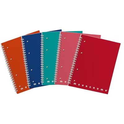 Pigna 02155594M anteckningsbok A5 Spiralat med hål och mikroperforering, 70 ark, Blandade färger Pigna 02155594M anteckningsbok A5 Spiralat med hål och mikroperforering, 70 ark, Blandade färger