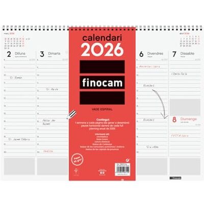 Finocam Vade Spiral Vecka Vy 2026 Vecka Vertikal vy januari 2026 december 2026 (12 månader) Neutral katalanska Finocam Vade Spiral Vecka Vy 2026 Vecka Vertikal vy januari 2026 december 2026 (12 månader) Neutral katalanska