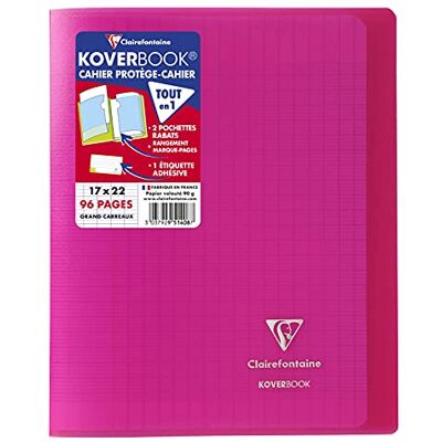 Clairefontaine 951408C en uppsättning med 10 Koverbook rosa häftade anteckningsböcker 17 x 22 cm 96 sidor med stora rutor 90 g vitt papper Polypro-omslag Clairefontaine 951408C en uppsättning med 10 Koverbook rosa häftade anteckningsböcker 17 x 22 cm 96 sidor med stora rutor 90 g vitt papper Polypro-omslag