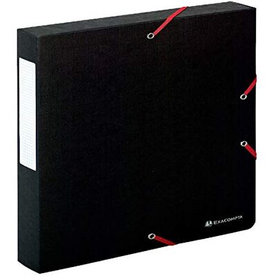 Exacompta Ref 50811E 1 arkivbox med Scotten-elastik präglad glansig kartong 600g/m2-4 cm rygg mått 25 x 33 cm för A4-dokument färg svart levereras monterad Exacompta Ref 50811E 1 arkivbox med Scotten-elastik präglad glansig kartong 600g/m2-4 cm rygg mått 25 x 33 cm för A4-dokument färg svart levereras monterad