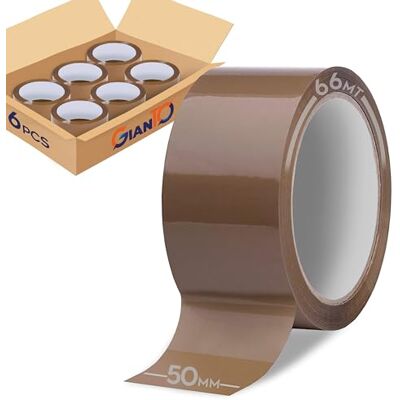 GIANTO 6 rullar brun tejp, h 50 mm x B 66 meter rulle Havanna stor för förpackning, frakt, kartong, hållbar, tillverkad i Italien (set 6 st) GIANTO 6 rullar brun tejp, h 50 mm x B 66 meter rulle Havanna stor för förpackning, frakt, kartong, hållbar, tillverkad i Italien (set 6 st)
