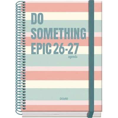 DOHE Skolagenda 2026 2027 September till Juni, Dag Per Sida, A5 (15x21 cm), Hårt Omslag, Spiralbindning och Elastiskt Band, 2 Sidor med Klistermärken, Spanska och Engelska Epic DOHE Skolagenda 2026 2027 September till Juni, Dag Per Sida, A5 (15x21 cm), Hårt Omslag, Spiralbindning och Elastiskt Band, 2 Sidor med Klistermärken, Spanska och Engelska Epic