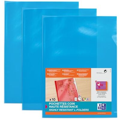 Oxford Elba 100206720 set med 10 fickor höghållfasta A4 PVC slät blå Oxford Elba 100206720 set med 10 fickor höghållfasta A4 PVC slät blå