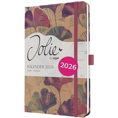 Sigel J6809 Wochenkalender Jolie 2026, ca. A5, , pink, violett, hellgrün: Agenda Jolie, Pure, Sunlight Ginkgo, Hardcover Sigel J6809 Wochenkalender Jolie 2026, ca. A5, , pink, violett, hellgrün: Agenda Jolie, Pure, Sunlight Ginkgo, Hardcover