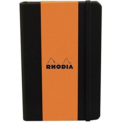 Rhodia 118669C – styv svart webbanteckningsbok – A5 – 192 sidor – vanligt elfenbensfärgat Clairefontaine papper 90 g/m – bokmärke, elastisk stängning – fodral i fuskläder Rhodia 118669C – styv svart webbanteckningsbok – A5 – 192 sidor – vanligt elfenbensfärgat Clairefontaine papper 90 g/m – bokmärke, elastisk stängning – fodral i fuskläder