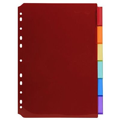 Exacompta 3906E premiumregister för DIN A4 tillverkad av slitstark plast, 6 delar, full höjd 21 x 29,7 cm, fullfärgad, 6 färger med etikettark för märkning avdelare Exacompta 3906E premiumregister för DIN A4 tillverkad av slitstark plast, 6 delar, full höjd 21 x 29,7 cm, fullfärgad, 6 färger med etikettark för märkning avdelare