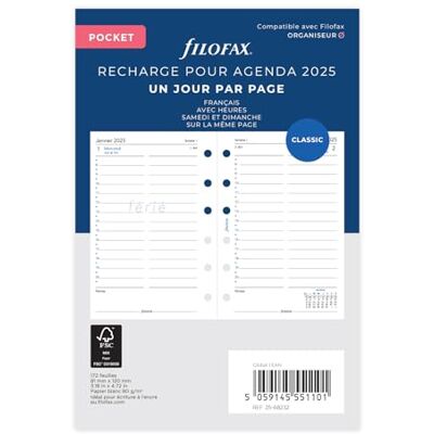Filofax Pocket 1 dag på ena sidan franska 2025 Filofax Pocket 1 dag på ena sidan franska 2025