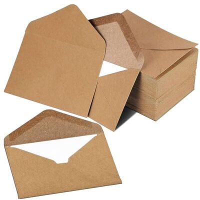 Woobroo Kraftpapperskuvert, (DIN C6-162 x 114 mm), för brev, gratulationskort, inbjudningskort, födelsedagskort, födelsedagskort, burn, 100 st Woobroo Kraftpapperskuvert, (DIN C6-162 x 114 mm), för brev, gratulationskort, inbjudningskort, födelsedagskort, födelsedagskort, burn, 100 st