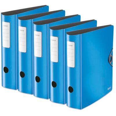 Leitz kvalitetspärm 180° aktiv solid, 5-pack, A4, bred, rundad rygg, 8,2 cm bred, gummibandslås, lätt polyfoam, plastmapp, ljusblå, 10471030 Leitz kvalitetspärm 180° aktiv solid, 5-pack, A4, bred, rundad rygg, 8,2 cm bred, gummibandslås, lätt polyfoam, plastmapp, ljusblå, 10471030