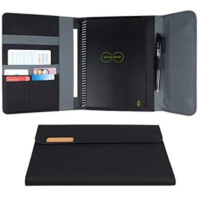 Rocketbook Capsule 2.0 Folio Cover för Core och Fusion 100% återvinningsbart, med pennhållare, magnetisk förslutning och internt förvaringsfack svart, Executive A5 storlek 15,2 cm x 22,3 cm, 1 stycke Rocketbook Capsule 2.0 Folio Cover för Core och Fusion 100% återvinningsbart, med pennhållare, magnetisk förslutning och internt förvaringsfack svart, Executive A5 storlek 15,2 cm x 22,3 cm, 1 stycke