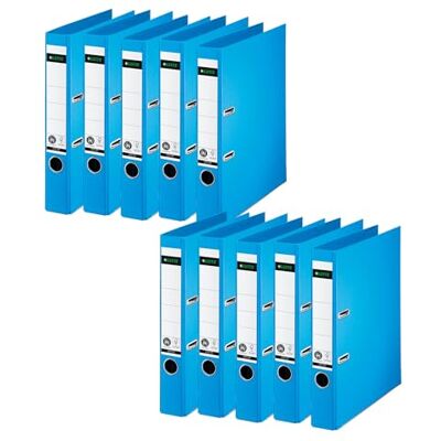 Leitz kvalitetsmapp 180°, 10-pack, A4, smal, 5,2 cm ryggbredd, specialpapperslaminering i linneprägling, blå ängel, ljusblå, 10080030 Leitz kvalitetsmapp 180°, 10-pack, A4, smal, 5,2 cm ryggbredd, specialpapperslaminering i linneprägling, blå ängel, ljusblå, 10080030