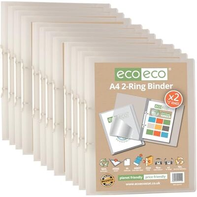 eco-eco A4 95% återvunnen presentation 22 mm ryggrad 2 ringpärm klar, paket med 12, eco112 x 12 eco-eco A4 95% återvunnen presentation 22 mm ryggrad 2 ringpärm klar, paket med 12, eco112 x 12