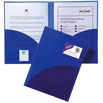 Snopake 14032 dubbelfil A4 polypropylenmapp i Electra Blue (5-pack) Snopake 14032 dubbelfil A4 polypropylenmapp i Electra Blue (5-pack)