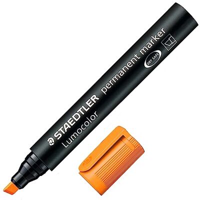 STAEDTLER 350-4 Lumocolor Marker permanent Keilspitze, 2 oder 5 mm, 10 Stück, orange STAEDTLER 350-4 Lumocolor Marker permanent Keilspitze, 2 oder 5 mm, 10 Stück, orange