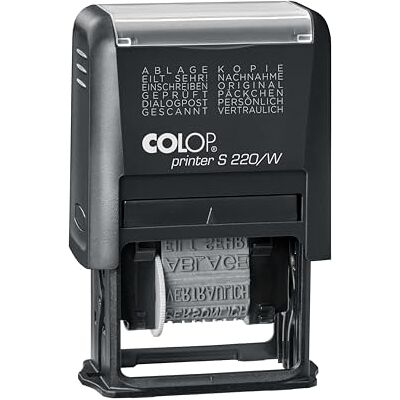 COLOP ordbandsstämpel Printer S 220/W, språk: tyska (W02), avtrycksfärg: svart COLOP ordbandsstämpel Printer S 220/W, språk: tyska (W02), avtrycksfärg: svart