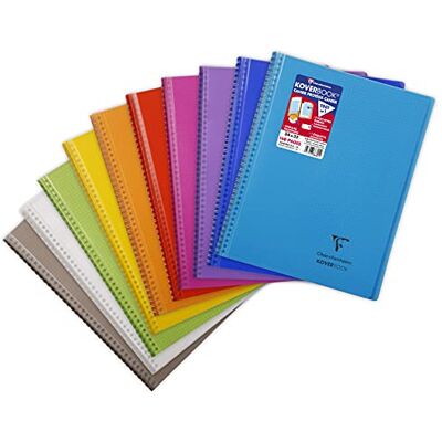Clairefontaine Koverbook 386601 C kollegblock inslagsfilt dix polypropen 160 sidor rutig 90 g 24 x 32 cm, slumpmässig färg Clairefontaine Koverbook 386601 C kollegblock inslagsfilt dix polypropen 160 sidor rutig 90 g 24 x 32 cm, slumpmässig färg