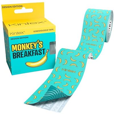 Kintex Kinesiologi Tape Design Edition, 5 cm x 5 m, hudvänlig och vattentät kinesiologitejp, fysiotejp, medicinsk tejp, sporttejp (Monkey's Breakfast) Kintex Kinesiologi Tape Design Edition, 5 cm x 5 m, hudvänlig och vattentät kinesiologitejp, fysiotejp, medicinsk tejp, sporttejp (Monkey's Breakfast)