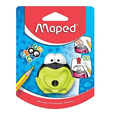 Maped – pennvässare, konservpennvässare CROC CROC groda, för tunna pennor, med pennvässarburk – turkos, grön, rosa Maped – pennvässare, konservpennvässare CROC CROC groda, för tunna pennor, med pennvässarburk – turkos, grön, rosa