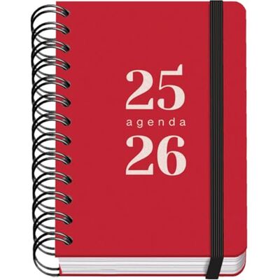 DOHE Skolkalender 2025 2026 Dag per sida, Storlek A6 (12x17 cm), Spanska och Engelska, September till Juni, Dubbelspiralbindning och Resårband, Flexibelt omslag, 4 Klistersidesark GRAMMAR Röd DOHE Skolkalender 2025 2026 Dag per sida, Storlek A6 (12x17 cm), Spanska och Engelska, September till Juni, Dubbelspiralbindning och Resårband, Flexibelt omslag, 4 Klistersidesark GRAMMAR Röd
