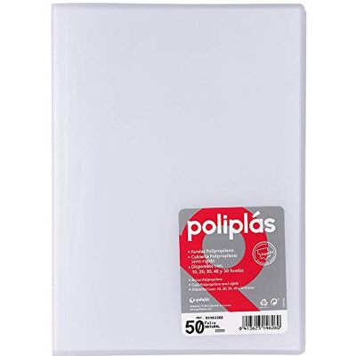 Grafoplás Grafoplas – Mapp med 50 ärmar, Foolscap, polypropylenfodral Folio genomskinlig Grafoplás Grafoplas – Mapp med 50 ärmar, Foolscap, polypropylenfodral Folio genomskinlig