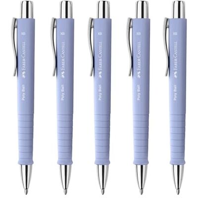 Faber-Castell 205271 Kulspetspenna med 5 delar Poly Ball Pale Iris kulspetspenna med utbytbar XB-påfyllning, dokumentsäker Faber-Castell 205271 Kulspetspenna med 5 delar Poly Ball Pale Iris kulspetspenna med utbytbar XB-påfyllning, dokumentsäker