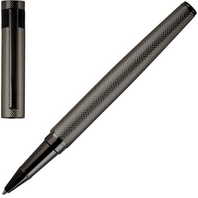 Boss Loop Diamond kulspetspenna i mässing i färg gun, längd: 14,6 cm, bläckfärg: svart, HSW3675D Boss Loop Diamond kulspetspenna i mässing i färg gun, längd: 14,6 cm, bläckfärg: svart, HSW3675D