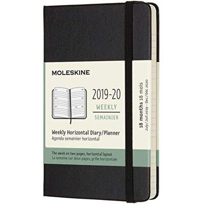 Moleskine Agenda 18 Mois Semainier Horizontal 2019 -20 Poche Noir Rigide Moleskine Agenda 18 Mois Semainier Horizontal 2019 -20 Poche Noir Rigide