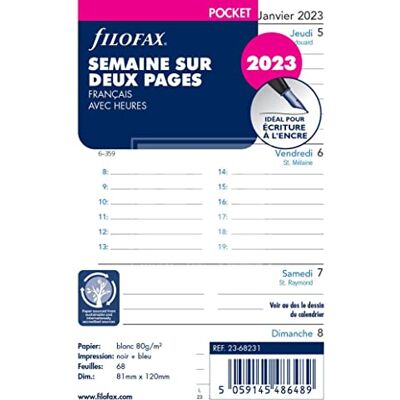 Filofax vecka på två sidor franska Pocket 2023 Filofax vecka på två sidor franska Pocket 2023