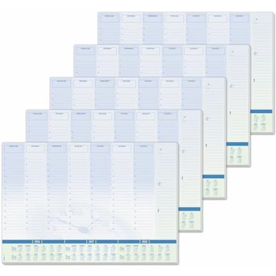 Sigel H6350/5 st pappersbordsunderlägg, veckoplanerare med tidsrutnät och kalendrar över 3 år, A2 (59, 5 x 41 cm), blå och vit, 5 x 30 ark Sigel H6350/5 st pappersbordsunderlägg, veckoplanerare med tidsrutnät och kalendrar över 3 år, A2 (59, 5 x 41 cm), blå och vit, 5 x 30 ark