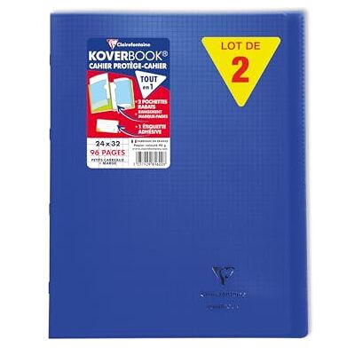 Clairefontaine 981622C en uppsättning med 10 Koverbook marinblå häftade anteckningsböcker 24 x 32 cm 96 små rutor med marginal 90 g vitt papper Polypro-omslag Clairefontaine 981622C en uppsättning med 10 Koverbook marinblå häftade anteckningsböcker 24 x 32 cm 96 små rutor med marginal 90 g vitt papper Polypro-omslag