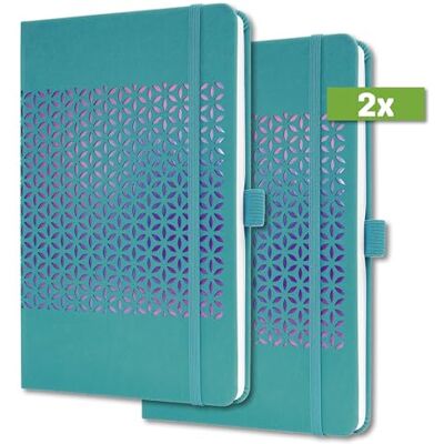 Sigel J4215 Jolie Agenda semainier 2024, styv koppling, 13,5 x 20,3 cm, 174 sidor, turkos, 2 stycken Sigel J4215 Jolie Agenda semainier 2024, styv koppling, 13,5 x 20,3 cm, 174 sidor, turkos, 2 stycken