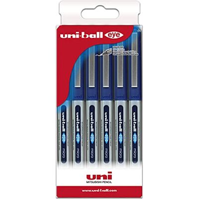 uni-ball Pennfodral 6 roller Flytande bläck UB-150 azu uni-ball Pennfodral 6 roller Flytande bläck UB-150 azu
