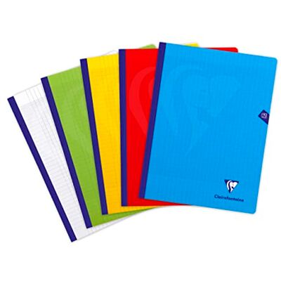 Clairefontaine 309341C en uppsättning med 5 Mimesys trådsydda anteckningsböcker 192 sidor 24 x 32 cm 90 g stora plattor, polypro filt (plast), assfärger Clairefontaine 309341C en uppsättning med 5 Mimesys trådsydda anteckningsböcker 192 sidor 24 x 32 cm 90 g stora plattor, polypro filt (plast), assfärger