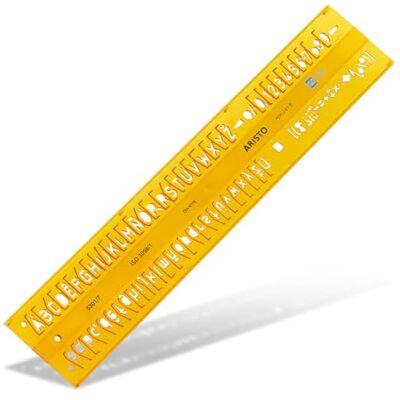 Aristo Isonorm skriftmall rak mellanskrift (7,0 mm, H-profil, typ B, formstabil PET-plast) orange-transparent Aristo Isonorm skriftmall rak mellanskrift (7,0 mm, H-profil, typ B, formstabil PET-plast) orange-transparent