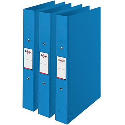 Rexel Choices, A4-ringpärmar, 25 mm ryggrad, 190 arkkapacitet, filmapp, dokumentorganisation, blå, 3-pack, 2115728 Rexel Choices, A4-ringpärmar, 25 mm ryggrad, 190 arkkapacitet, filmapp, dokumentorganisation, blå, 3-pack, 2115728