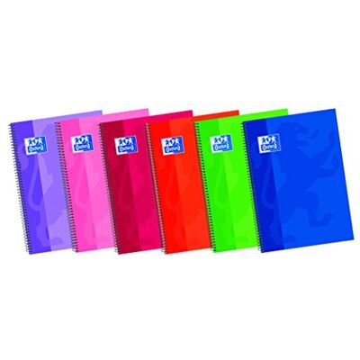Oxford anteckningsbok foolscap 80 blad millimeterpapper med kant, med hårt lock, sorterat Oxford anteckningsbok foolscap 80 blad millimeterpapper med kant, med hårt lock, sorterat