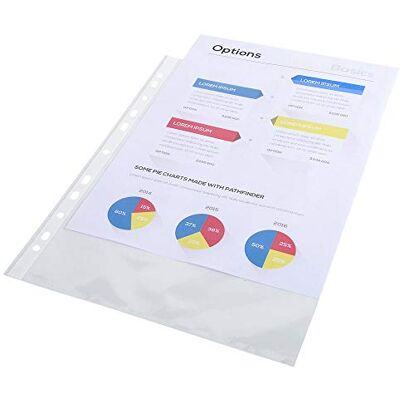 Exacompta Ref 5200E PP dokumentfickor Lämpliga för A4-dokument, 0,1 mm polypropylen, övre öppning för dokument, förstansad vänster flik Klar (förpackning med 100) Exacompta Ref 5200E PP dokumentfickor Lämpliga för A4-dokument, 0,1 mm polypropylen, övre öppning för dokument, förstansad vänster flik Klar (förpackning med 100)
