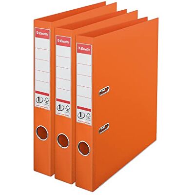 Esselte VIVIDA A4 spak bågfil, 50 mm ryggrad, 250 ark kapacitet, PP, plastskydd, filer och mappar, orange, 3-pack, 624286 Esselte VIVIDA A4 spak bågfil, 50 mm ryggrad, 250 ark kapacitet, PP, plastskydd, filer och mappar, orange, 3-pack, 624286