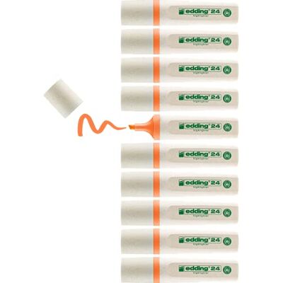 edding 24 EcoLine-markeringspennor orange 10 markeringspennor 2–5 mm fasad spets för snabb och enkel markering och markering av texter och anteckningar påfyllningsbar, tillverkad av edding 24 EcoLine-markeringspennor orange 10 markeringspennor 2–5 mm fasad spets för snabb och enkel markering och markering av texter och anteckningar påfyllningsbar, tillverkad av