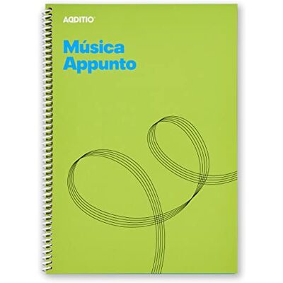 ADDITIO Music Notebook Appunto 12 pentagram 9mm + anteckningar grön ADDITIO Music Notebook Appunto 12 pentagram 9mm + anteckningar grön