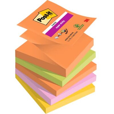 Post-it Super Sticky Z-Notes Boost färgsamling, paket med 5 dynor, 90 ark per dyna, 76 mm x 76 mm, orange, grön, rosa, gul extra klisterlappar för anteckningar, att göra-listor och påminnelser Post-it Super Sticky Z-Notes Boost färgsamling, paket med 5 dynor, 90 ark per dyna, 76 mm x 76 mm, orange, grön, rosa, gul extra klisterlappar för anteckningar, att göra-listor och påminnelser