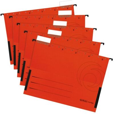 herlitz A4 upphängningsfilficka – röd (5 delar) herlitz A4 upphängningsfilficka – röd (5 delar)