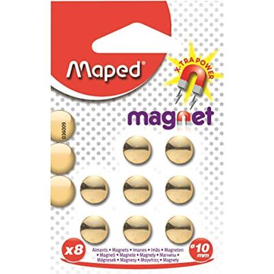 Maped 036009 Blister, 8 magneter Ø 10 mm guld Maped 036009 Blister, 8 magneter Ø 10 mm guld