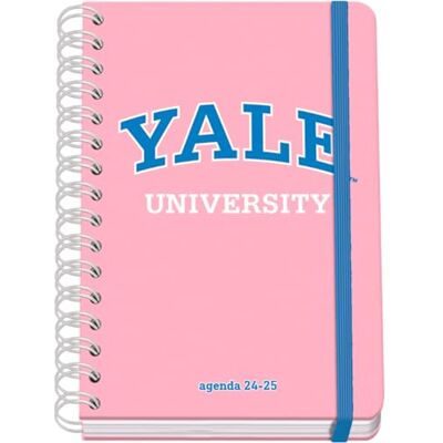 DOHE Skolplanerare 2024 2025 Vecka Vista, A5-storlek (15 x 21 cm), stängning av ringar och gummi, spanska och engelska, 4 sidor, september till juni, skolmaterial Yale University Pink Lady DOHE Skolplanerare 2024 2025 Vecka Vista, A5-storlek (15 x 21 cm), stängning av ringar och gummi, spanska och engelska, 4 sidor, september till juni, skolmaterial Yale University Pink Lady