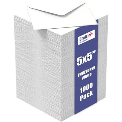 Craft UK Limited Craft UK 601A 5 x 5 tum 1000 kuvert vit Craft UK Limited Craft UK 601A 5 x 5 tum 1000 kuvert vit