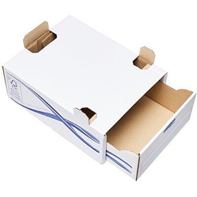 Fellowes Bankers box Lådor grundläggande ring för format A4, kartong, blå, 5 stycken Fellowes Bankers box Lådor grundläggande ring för format A4, kartong, blå, 5 stycken