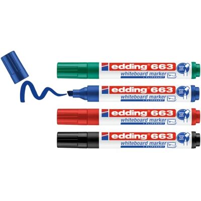 edding e-663/4 S Set med 4 fasade spetsar för svarta tavlan 1 till 5 mm svart/röd/blå/grön edding e-663/4 S Set med 4 fasade spetsar för svarta tavlan 1 till 5 mm svart/röd/blå/grön